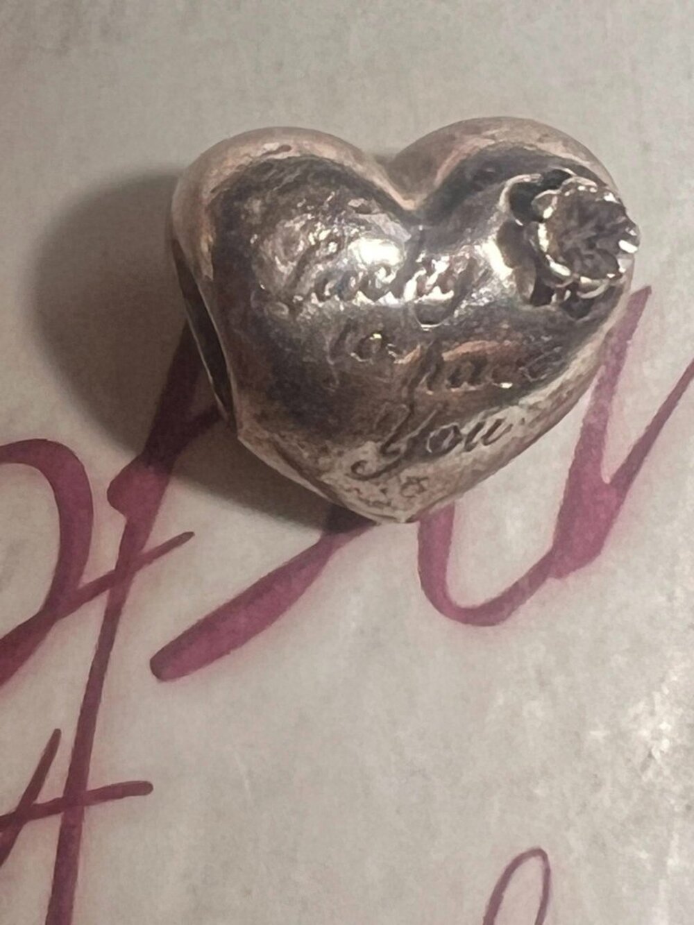 Authentic Pandora Heart & Clover Charm # 799364C00